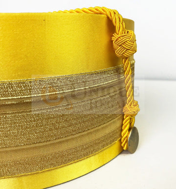 Masonic A.A.S.R. 32nd Degree Double Headed Eagle Scottish Rite Cap-Crown Hand Embroidery Yellow